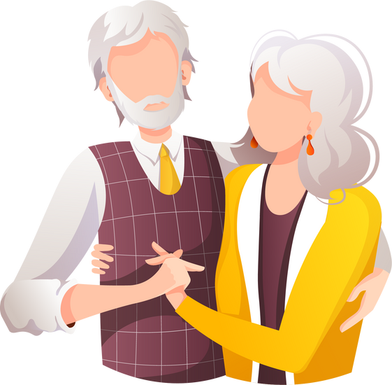 Grandparents Flat Illustration